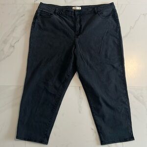 Eloquii Plus Size Black Denim Ankle Jeans